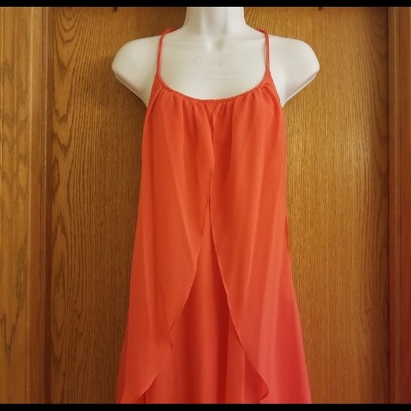 Hailey coral formal high/low maxi dress - Picture 7 of 7